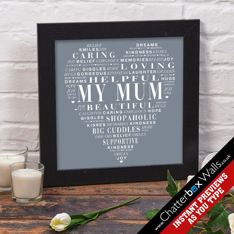 personalised picture love heart print